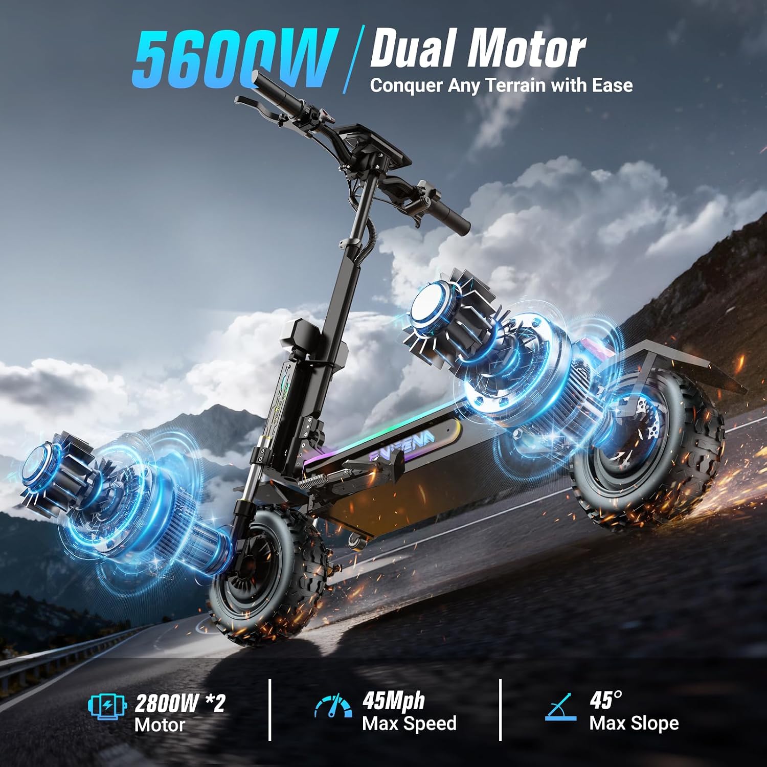 Trottinettes électriques ONECN - 60V 5600W Dual Motor Electric Scooter avis et prix