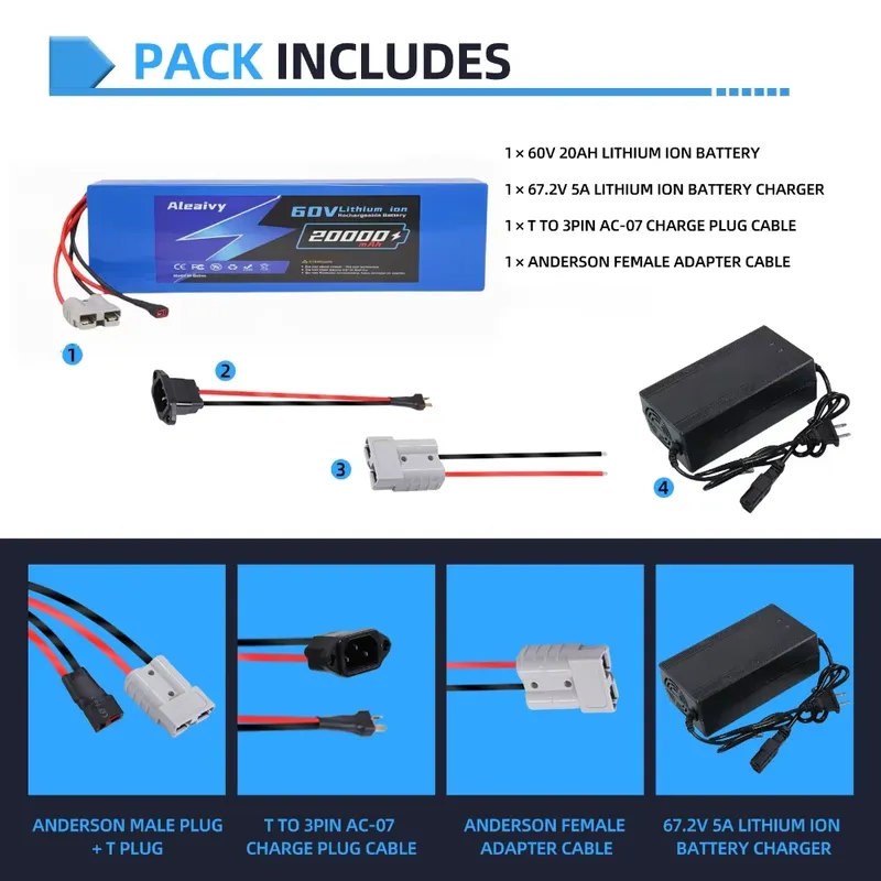   Batterie au lithium 21700 60 - 60V 30Ah Electric Scooter Battery avis et prix